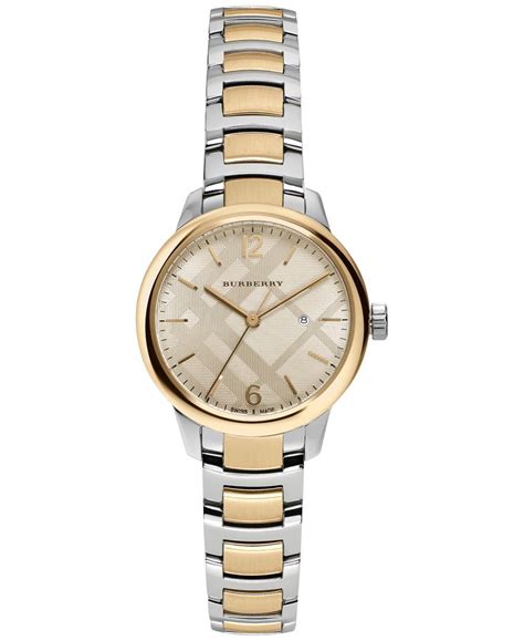 burberry 32mm round stainless steel bracelet watch